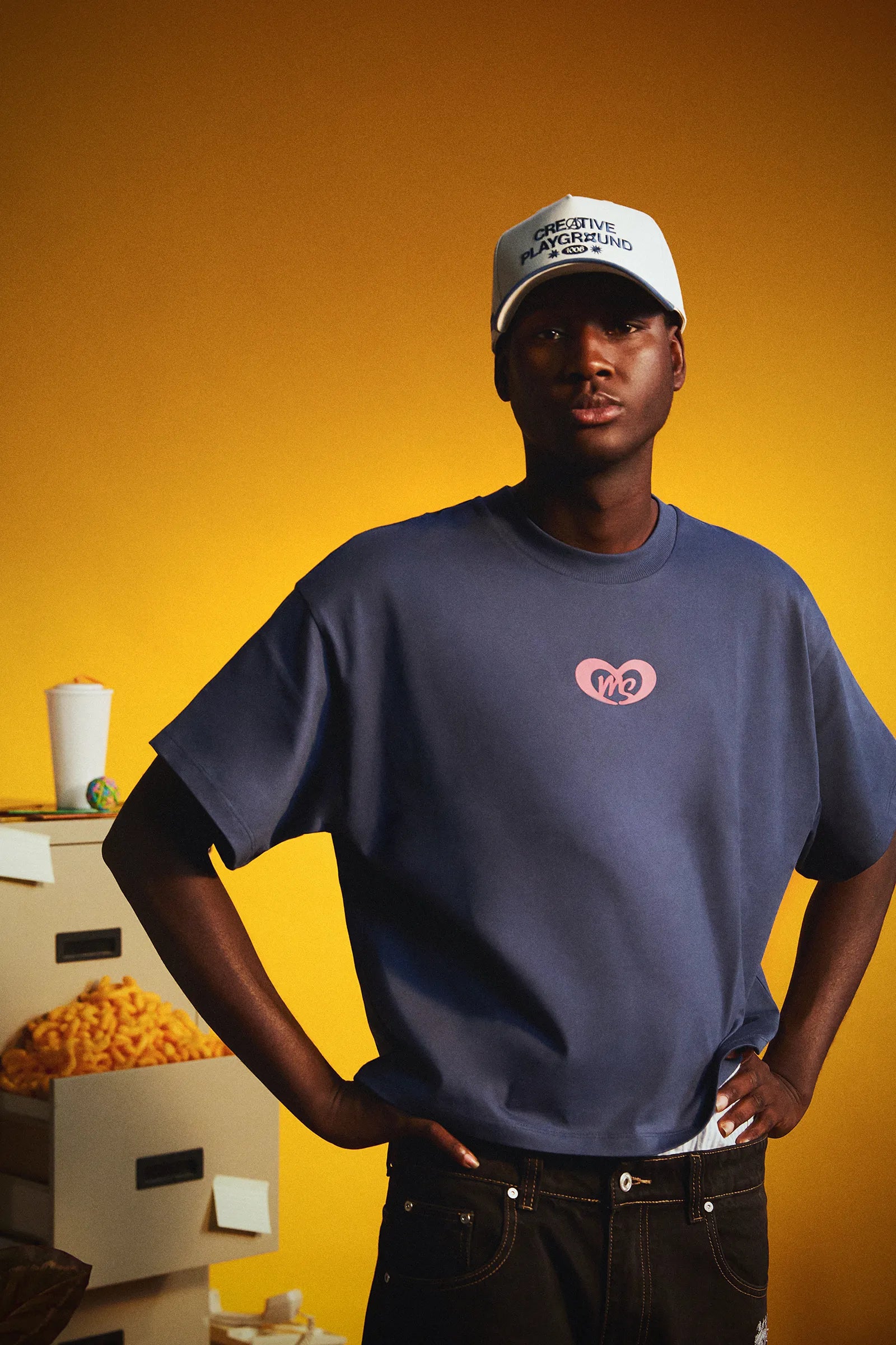 CREATIVE BLUE/CREAM CAP