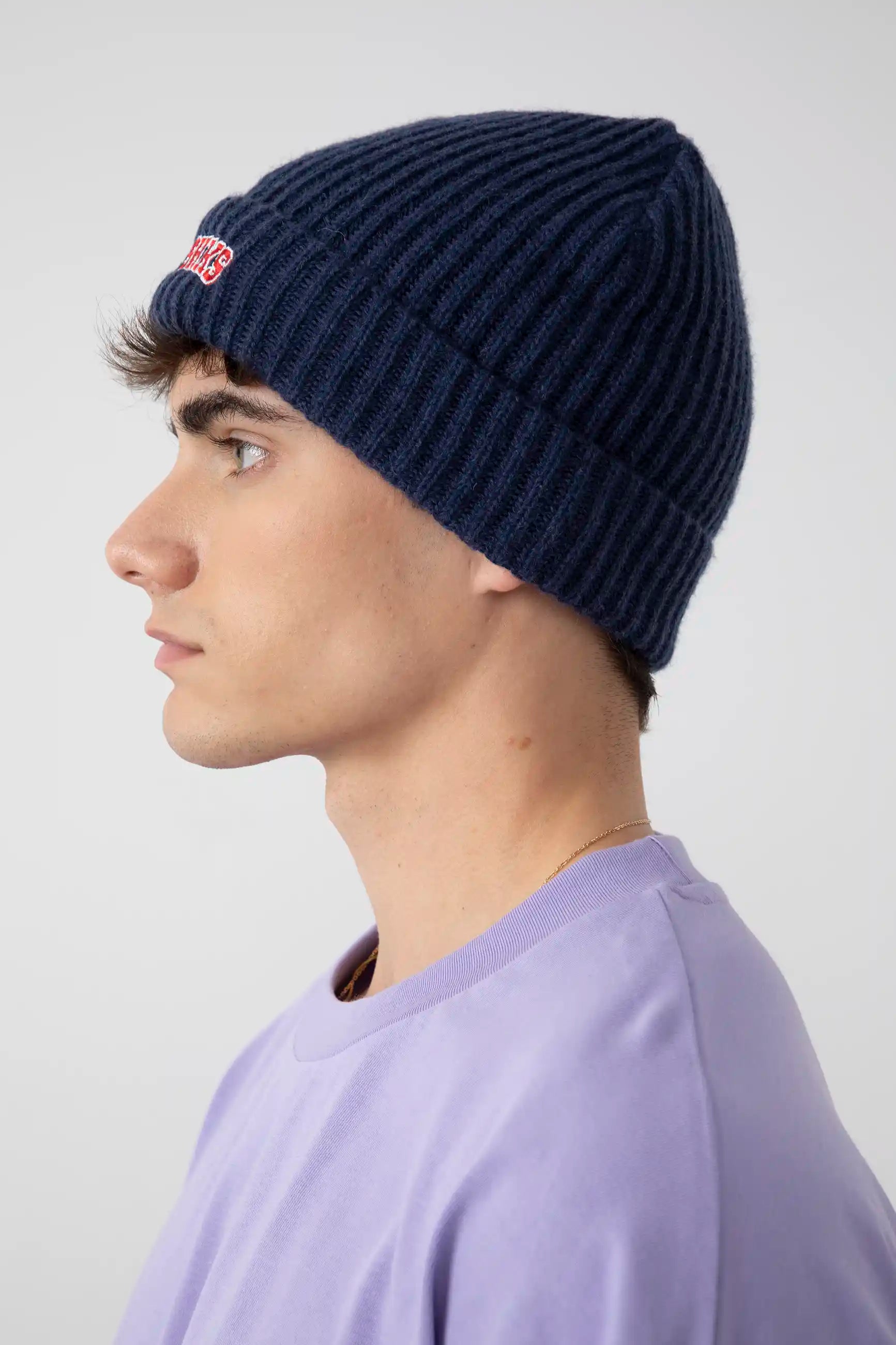 NAVY COTTON BEANIE